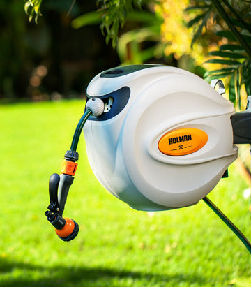 20m × 12mm Retractable Hose Reel (Black)