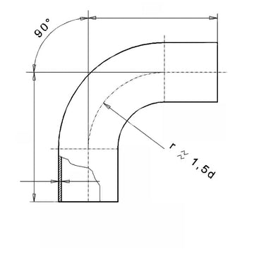 Plasson 900mm 90° Seamless Long Spigot Bend PE100 SDR17