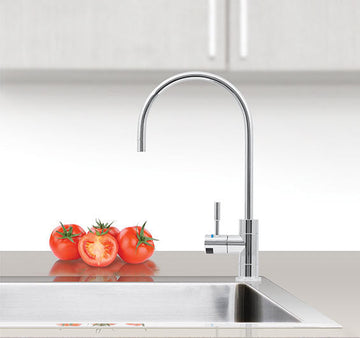 Chrome Designer Faucet, High Loop, 1/4 Turn, LED
