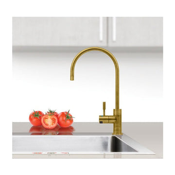 Brushed Gold Designer Faucet, High Loop, 1/4 Turn, LED