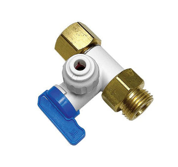 Smart Tee valve , 3/8 tube x 1/2 in BSPM x 1/2 BSPF