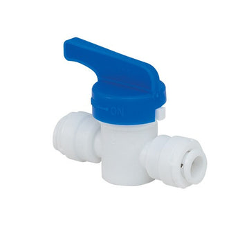 Shutoff ball valve, straight, 1/4 Tube x 1/4 Tube