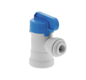 Shutoff valve, elbow 1/4 T x 1/4 F