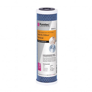 Moulded Carbon Standard Dia 2.5" Cartridge, 10", 1um Silver