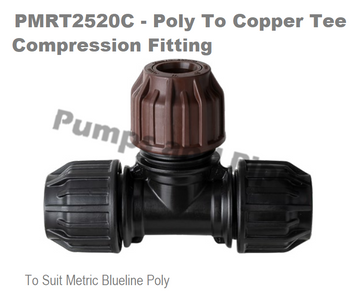 Copper Compression Tee 25 x 3/4"