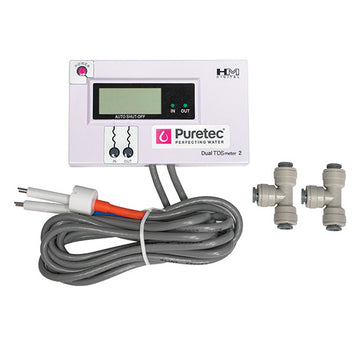 Dual Zone TDS Meter Panel with 1/4" Tees & Probes