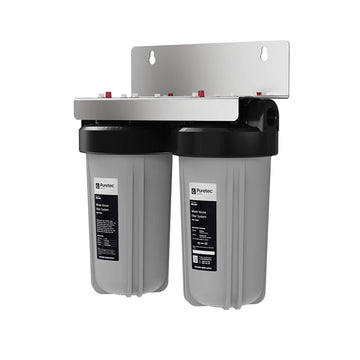 Twin 10" Large Dia Housing 40mm conn + filters for Mains Water