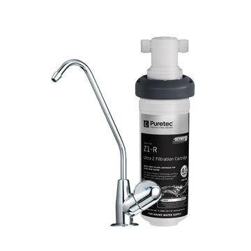 Faucet, Long Reach, Chrome with Black lever